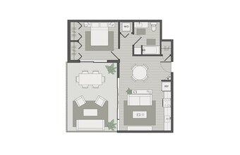 One Bedroom, One Bath 307 floor plan